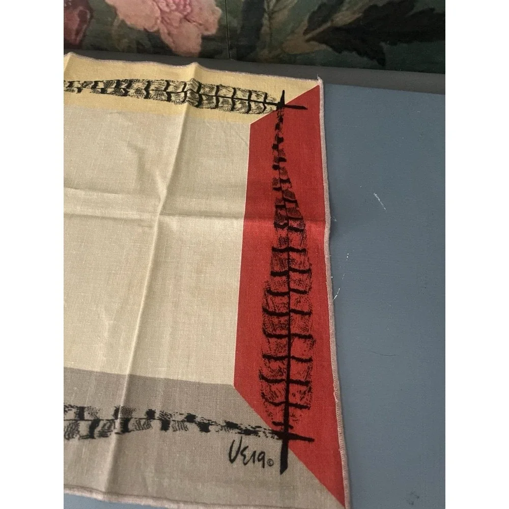 Vintage Vera Neumann Cloth Napkins Set of 4 MCM Abstract Linen 15